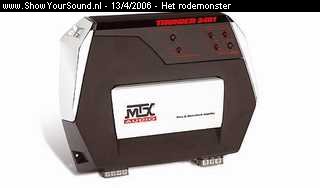 showyoursound.nl - MTX showcase - het rodemonster - SyS_2006_4_13_21_40_52.jpg - Dit is mijn nieuwe MTX versterker.BR400 watt class D,mono-blok high-performance amplifier.